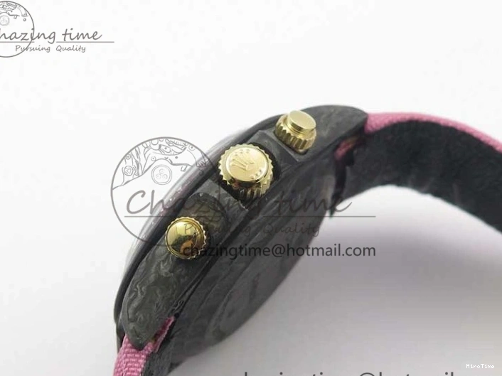 MiroTime 0326 Daytona DIW Carbon V2 WWF Best Edition Black Pink Dial On Pink Nylon Strap A Reliable 3113